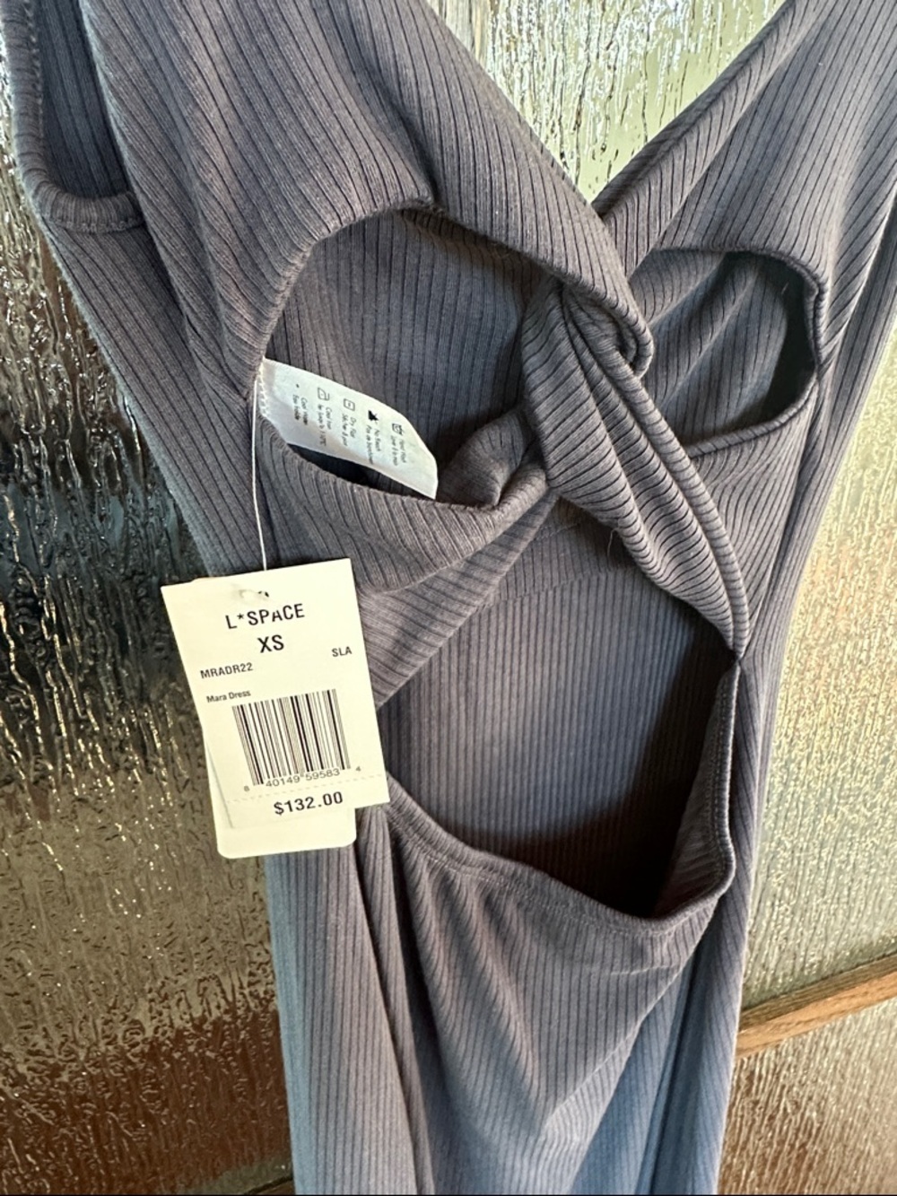 l*space Ribbed Scoop-Neck Maxi Dress - Slate Blue size XS NWT - Picture 4 of 7